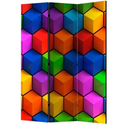 Wohnen 135x172x45 Leinwand Raumteiler in Bunt - Cayman