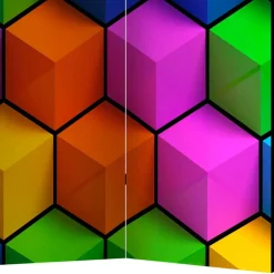 Wohnen 135x172x45 Leinwand Raumteiler in Bunt - Cayman