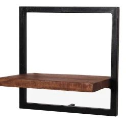 Wohnen 35x25x35 Loft-Wandregal mit Altmetall-Rahmen - Mendoza