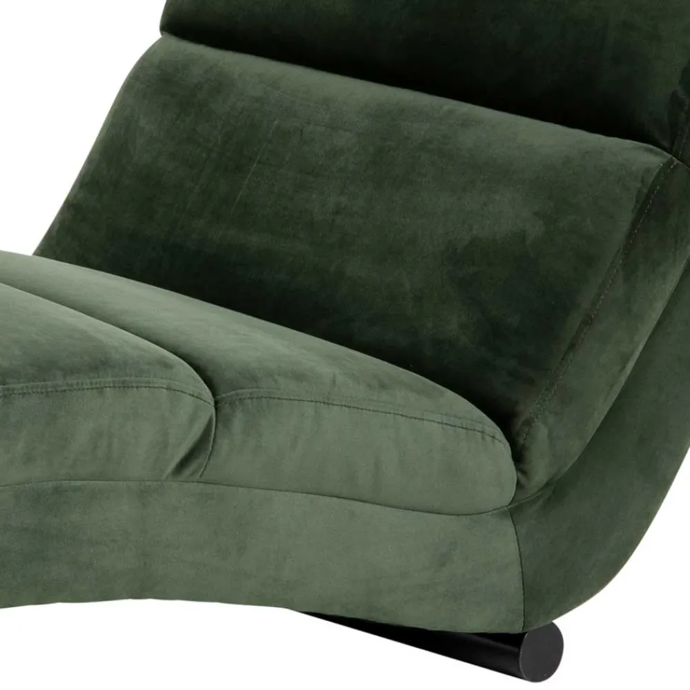 Wohnen Sofas|Sofa*60x82x170 Lounge Liege mit Samt in Dunkelgrün - Cadiz
