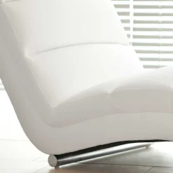 Wohnen 60x82x170 Loungeliege in Weiß & Chrom - Onjamy