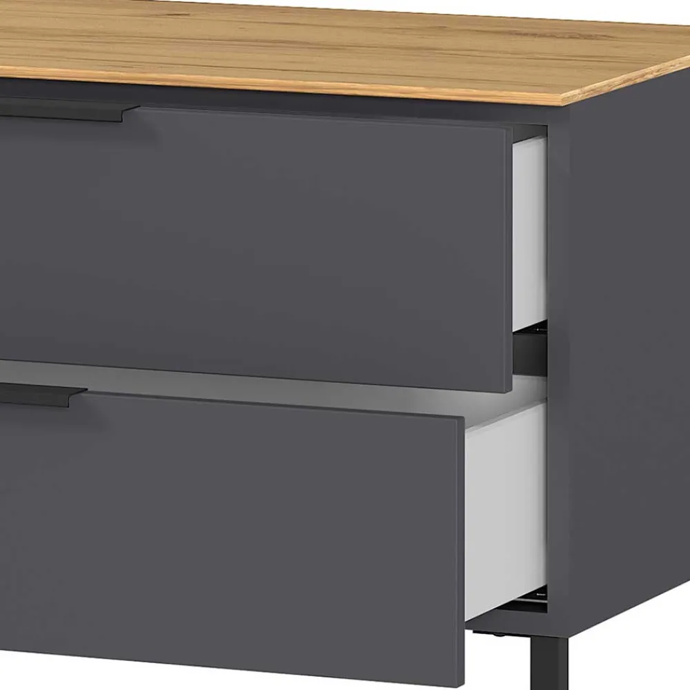 Wohnen 16x47x47 Lowboard mit zwei Schubladen & Klappe - Lurys I