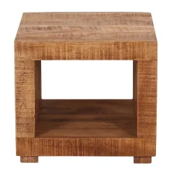 Wohnen 50x45x50 Mangoholz Wohnzimmertisch mit Ablageboden - Enzetra
