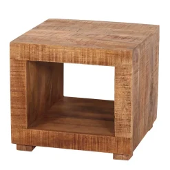 Wohnen 50x45x50 Mangoholz Wohnzimmertisch mit Ablageboden - Enzetra