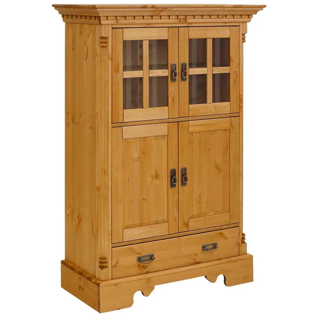 Wohnen Glasmöbel|Massivholzmöbel*100x147x45 Massivholz Highboard im Landhaus Stil - Fausanda