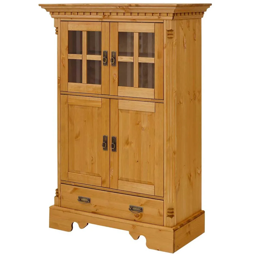 Wohnen Glasmöbel|Massivholzmöbel*100x147x45 Massivholz Highboard im Landhaus Stil - Fausanda