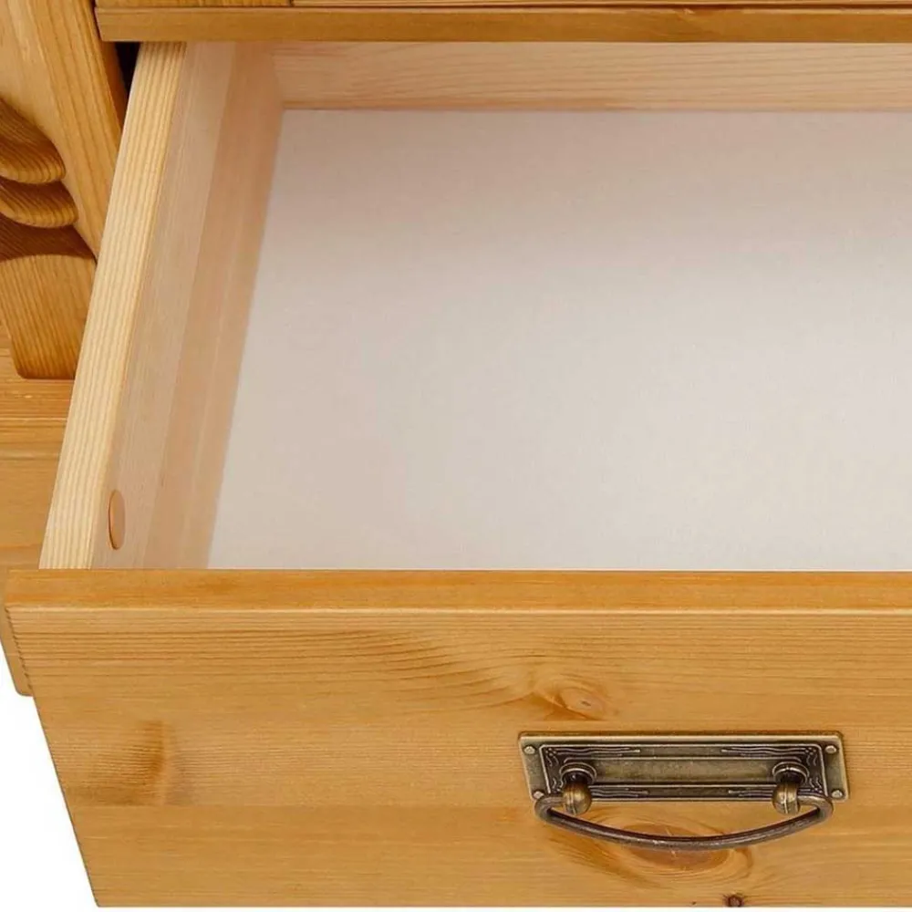 Wohnen Glasmöbel|Massivholzmöbel*100x147x45 Massivholz Highboard im Landhaus Stil - Fausanda