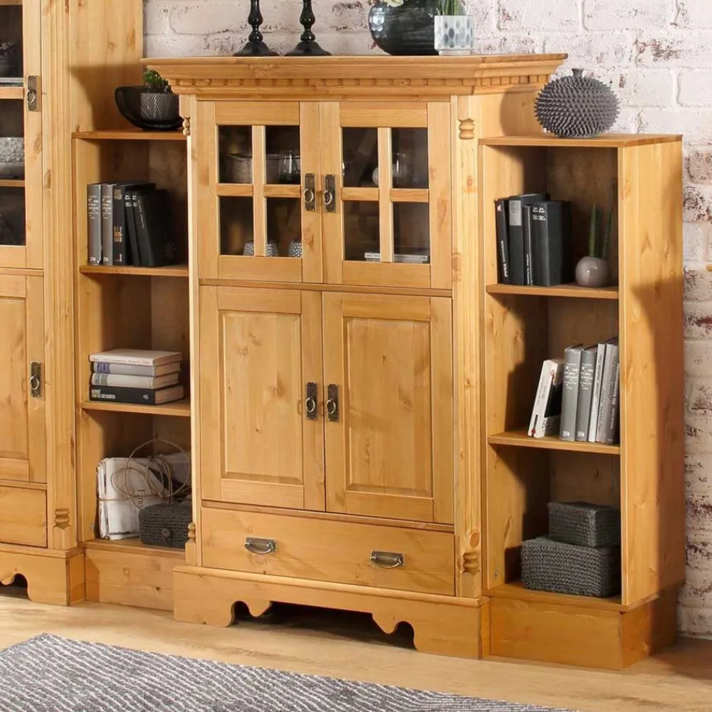Wohnen Glasmöbel|Massivholzmöbel*100x147x45 Massivholz Highboard im Landhaus Stil - Fausanda
