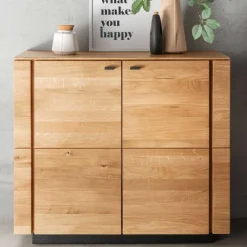 Wohnen 97x86x42 Massivholz Kommode mit zwei Türen - Emelyas