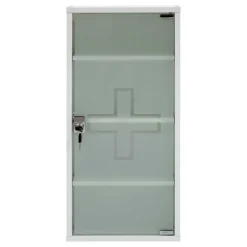 Wohnen 34x72x20 Medizinschrank mit Glastür abschließbar - Spanola