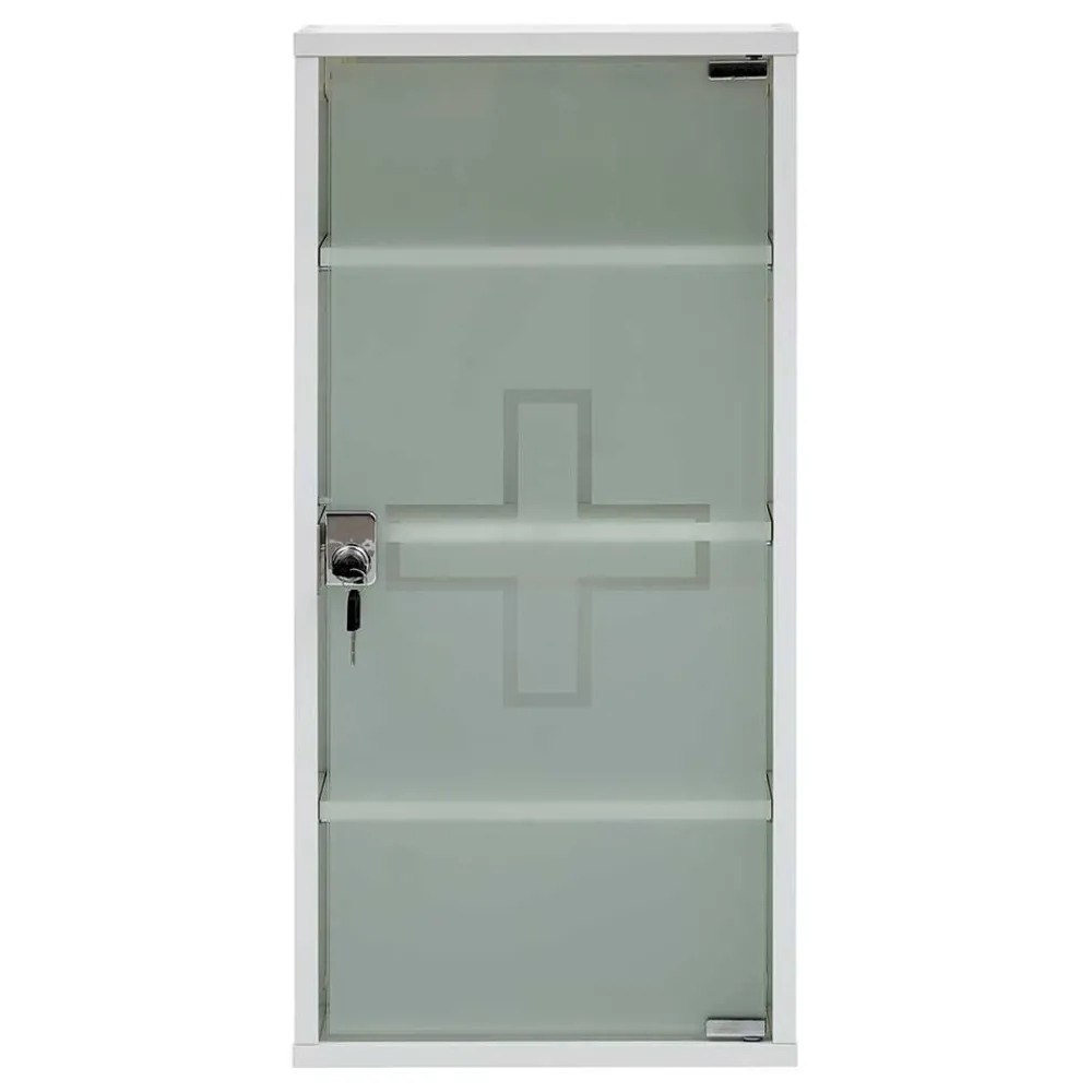 Wohnen 34x72x20 Medizinschrank mit Glastür abschließbar - Spanola
