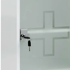 Wohnen 34x72x20 Medizinschrank mit Glastür abschließbar - Spanola