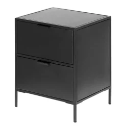 Wohnen 40x50x35 Metall Nachtkommode in Schwarz - Magde