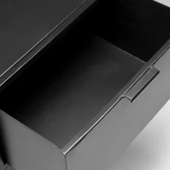 Wohnen 40x50x35 Metall Nachtkommode in Schwarz - Magde