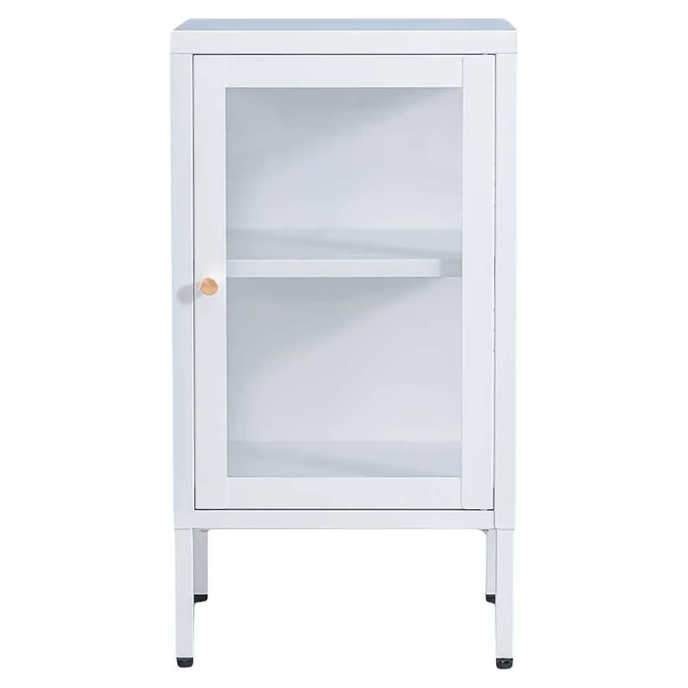 Wohnen 38x70x35 Metall Schrank mit Glas Tür - Keyva