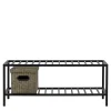 Wohnen Schuhschränke*79x32x34 Metall Schuhbank in Schwarz - Esbessa