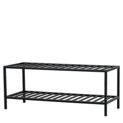 Wohnen Schuhschränke*79x32x34 Metall Schuhbank in Schwarz - Esbessa