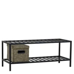 Wohnen Schuhschränke*79x32x34 Metall Schuhbank in Schwarz - Esbessa