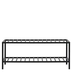 Wohnen Schuhschränke*79x32x34 Metall Schuhbank in Schwarz - Esbessa
