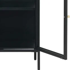 Wohnen Vitrinen|Wohnzimmer-Vitrinen*170x85x40 Metall Sideboard mit vier Glastüren - Butoaie