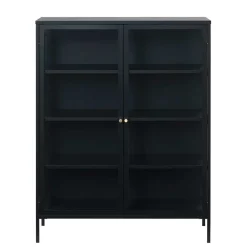 Wohnen Vitrinen|Wohnzimmer-Vitrinen*110x140x40 Metallschrank mit Glastüren - Butoaie