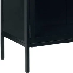 Wohnen Vitrinen|Wohnzimmer-Vitrinen*110x140x40 Metallschrank mit Glastüren - Butoaie