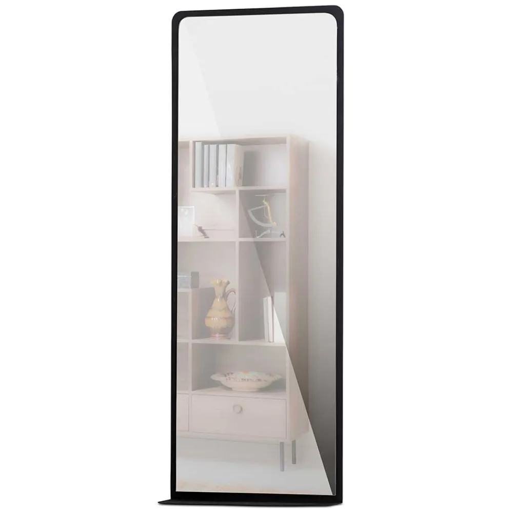 Wohnen Schwarze Möbel|Loft Möbel*50x130x10 Metallspiegel mit Ablage - Carlisa