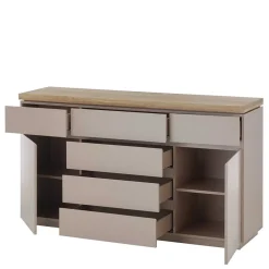 Wohnen 150x86x40 Moderne Kombi-Kommode in Taupe - Anja