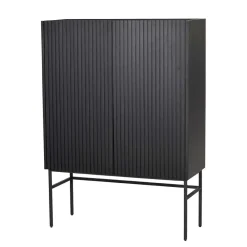 Wohnen 100x140x40 Modernes Highboard in Schwarz - Gragano