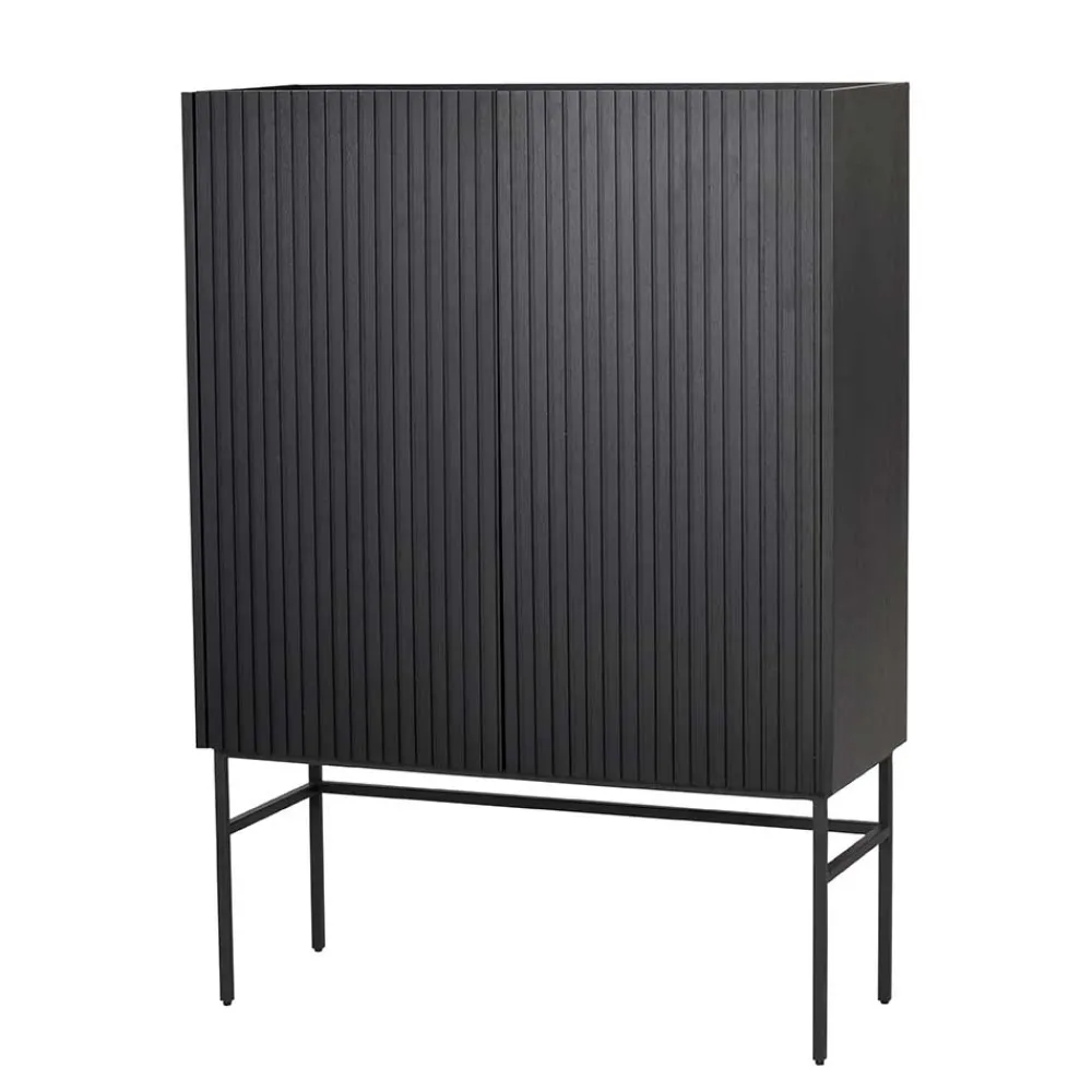 Wohnen 100x140x40 Modernes Highboard in Schwarz - Gragano