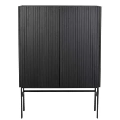 Wohnen 100x140x40 Modernes Highboard in Schwarz - Gragano