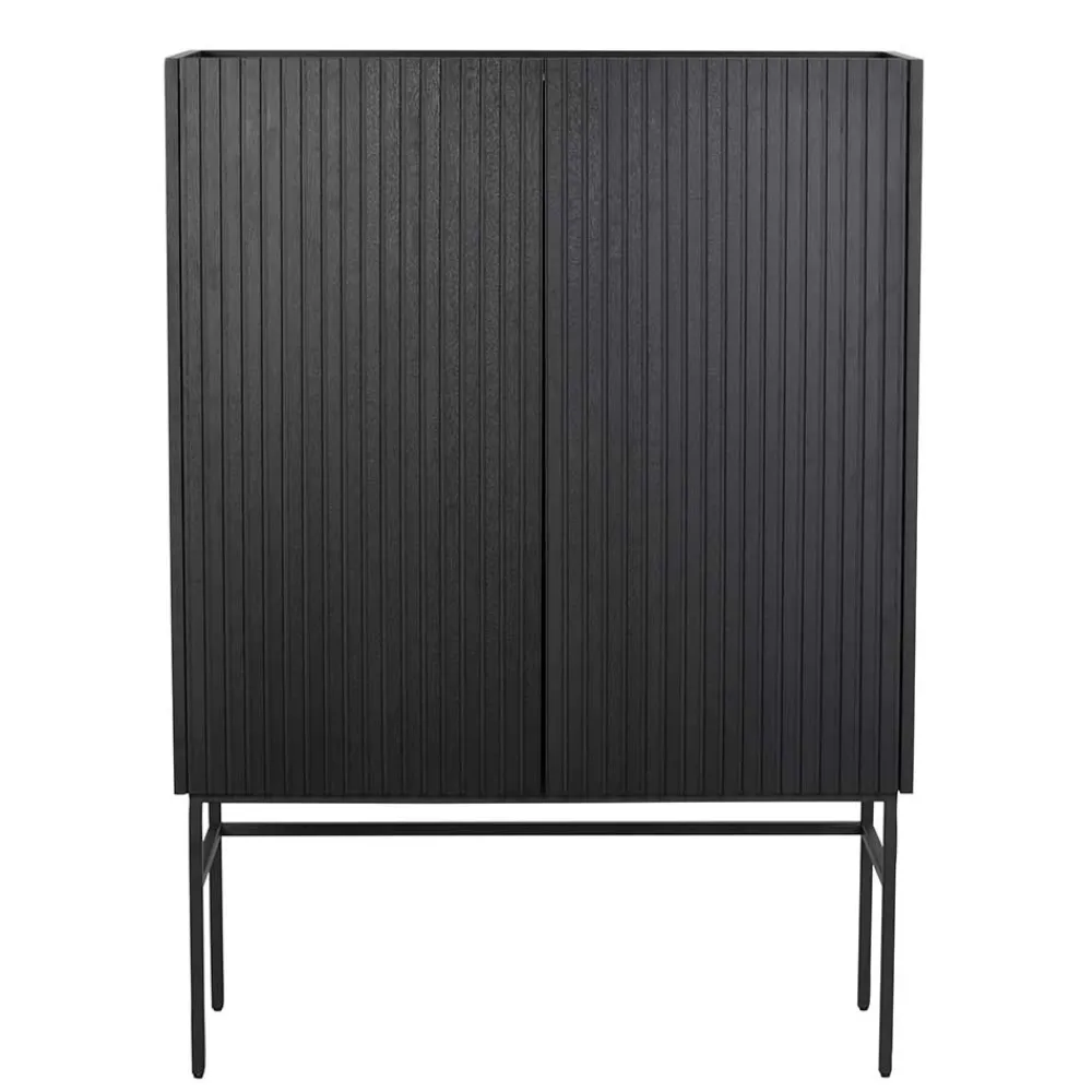Wohnen 100x140x40 Modernes Highboard in Schwarz - Gragano