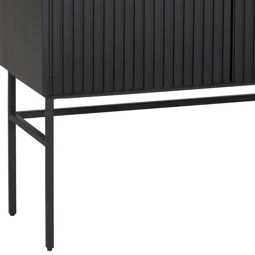 Wohnen 100x140x40 Modernes Highboard in Schwarz - Gragano