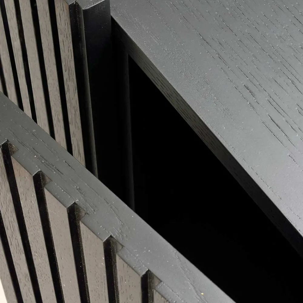 Wohnen 100x140x40 Modernes Highboard in Schwarz - Gragano