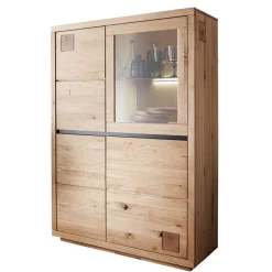 Wohnen 103x148x40 Modernes Holz-Highboard mit Glaseinsatz - Embleys