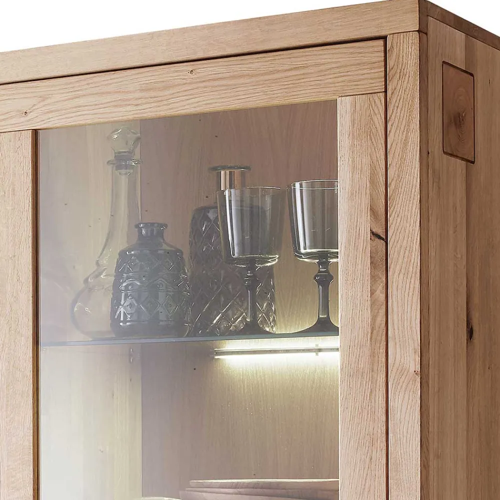 Wohnen 103x148x40 Modernes Holz-Highboard mit Glaseinsatz - Embleys