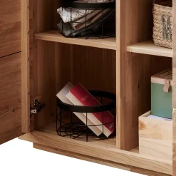 Wohnen 103x148x40 Modernes Holz-Highboard mit Glaseinsatz - Embleys