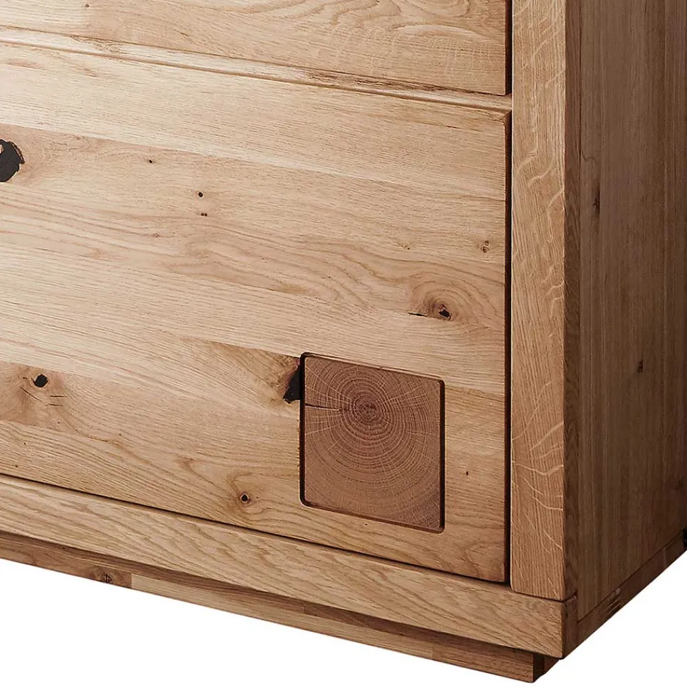 Wohnen 103x148x40 Modernes Holz-Highboard mit Glaseinsatz - Embleys