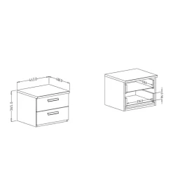 Wohnen 46x37x40 Nachtkommode auf Sockel - Rose