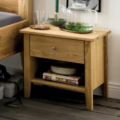 Wohnen 47x50x37 Nachtkommode aus Wildeiche Massivholz - Cilian