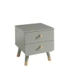 Wohnen 44x46x40 Nachtkommode in Graugrün & Gold - Ofmany