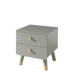 Wohnen 44x46x40 Nachtkommode in Graugrün & Gold - Ofmany