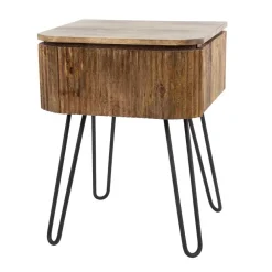 Wohnen 45x60x40 Nachtkommode in Holz Sandfarben - Pysero