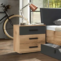 Wohnen Sideboards & Kommoden|Kommoden*52x58x38 Nachtkommode in Plankeneiche Optik - Enegal
