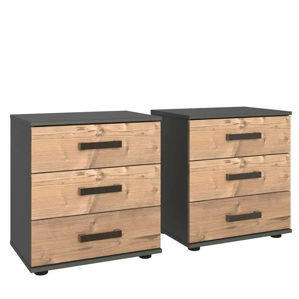Wohnen 52x58x38 Nachtkommode in Tanne Dekor - Ardila