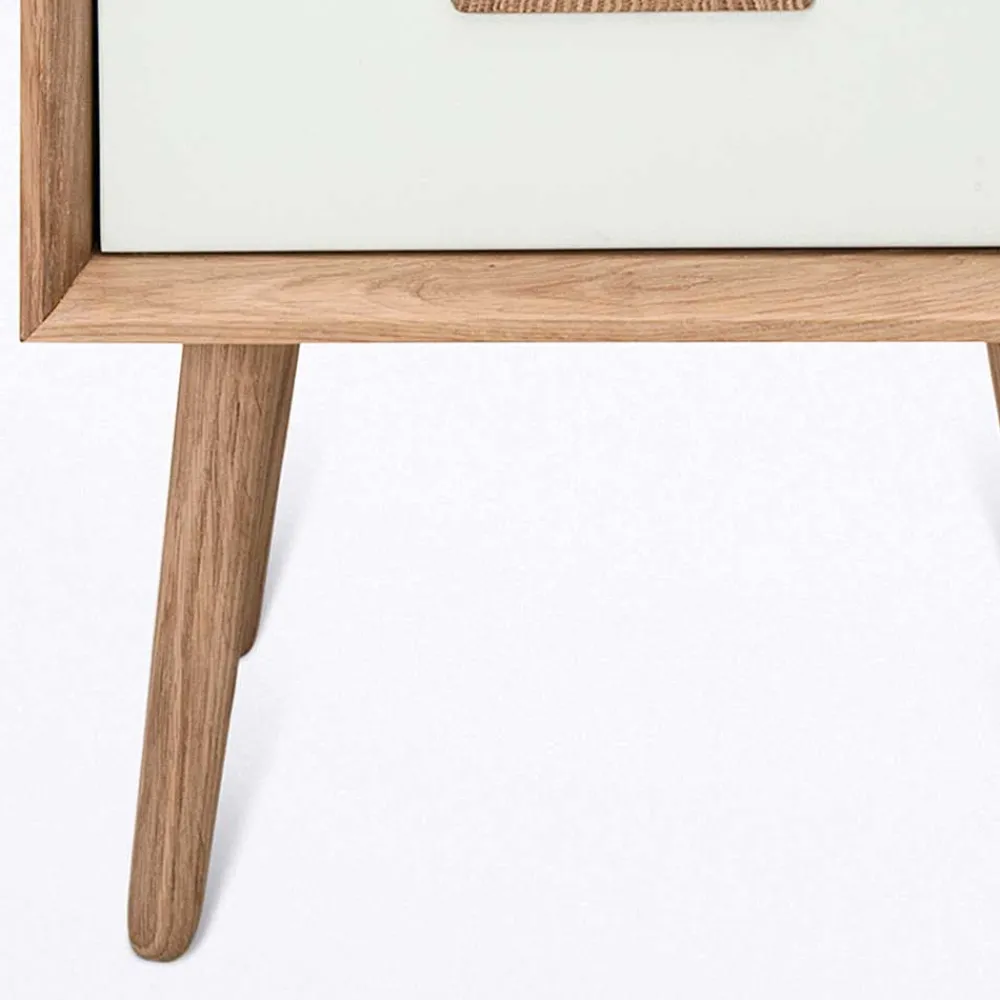 Wohnen Weiße Möbel|Nachttische*40x50x40 Nachtkommode in Weiß & Eiche - Julecas