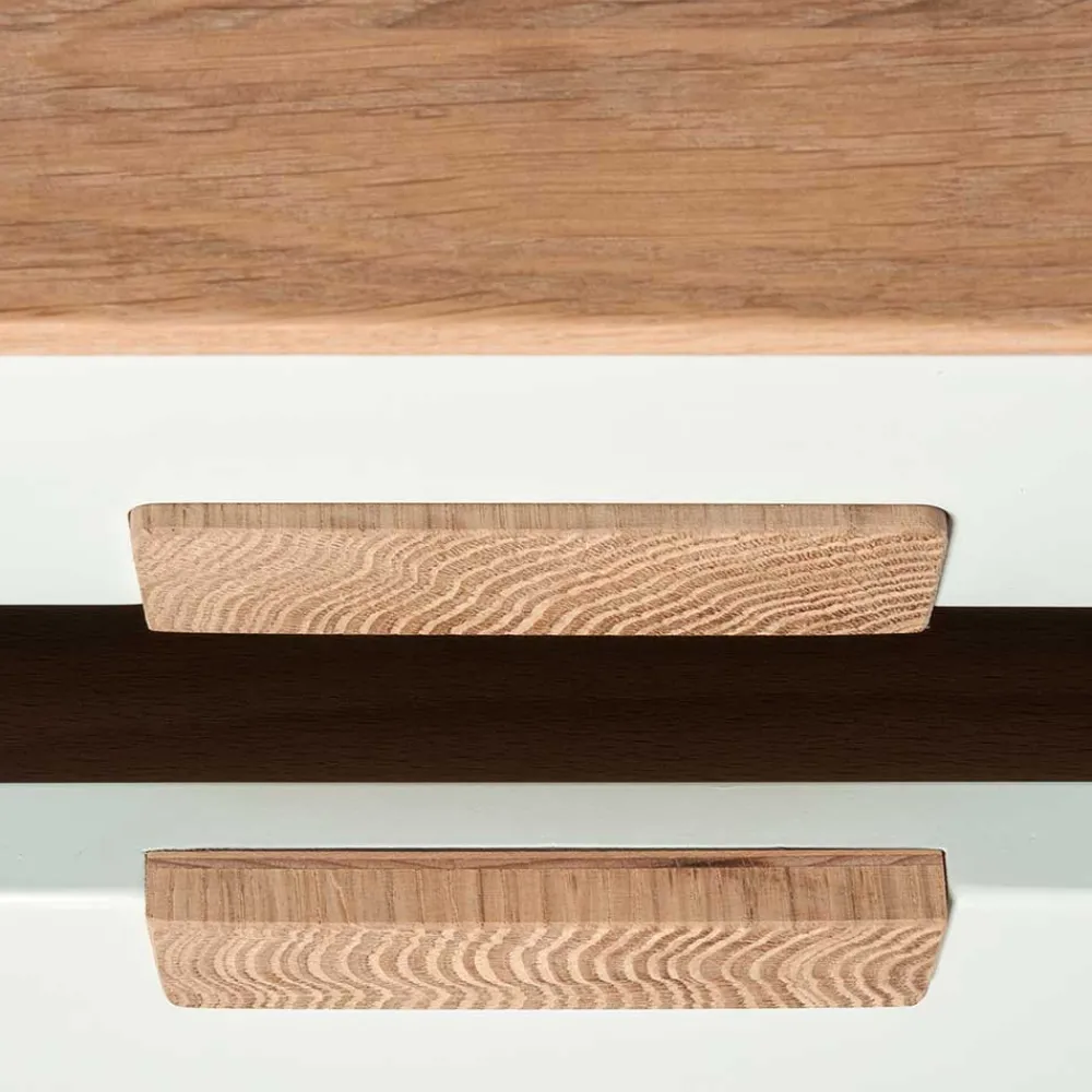 Wohnen Weiße Möbel|Nachttische*40x50x40 Nachtkommode in Weiß & Eiche - Julecas