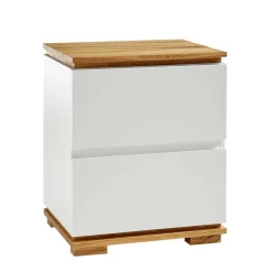 Wohnen Nachttische*48x59x40 Nachtkommode in Weiß & Eiche - Sennpa