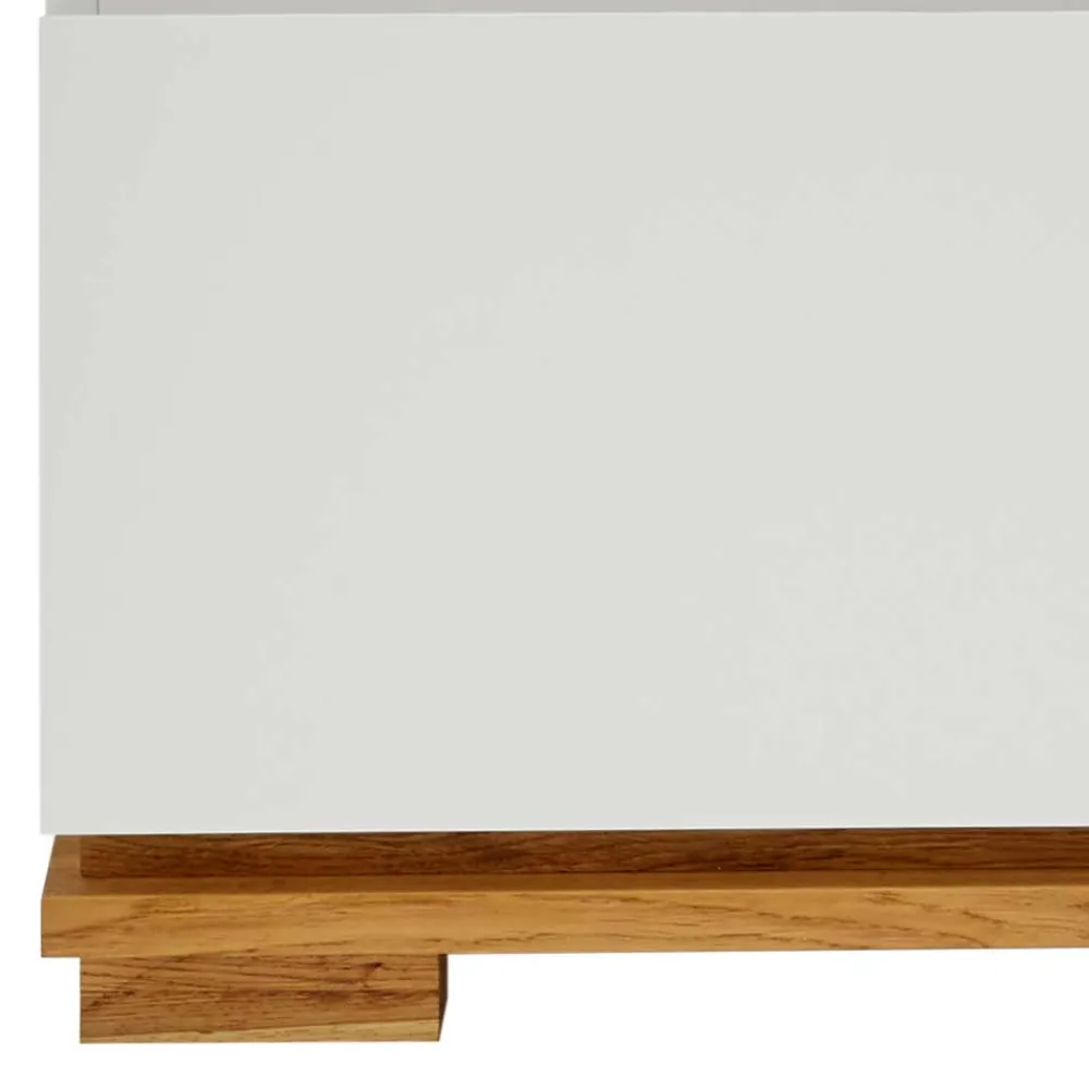 Wohnen Nachttische*48x59x40 Nachtkommode in Weiß & Eiche - Sennpa