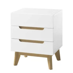 Wohnen 48x60x40 Nachtkommode in Weiß & Eiche - Setubal